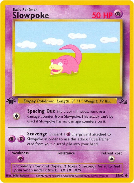 Image for Slowpoke (55/62) (1st Edition) [Fossil] - Pokemon