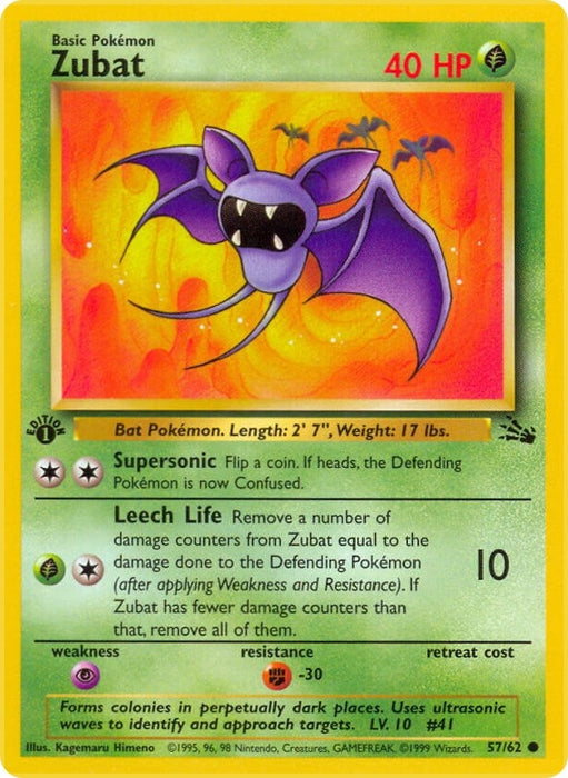 Image for Zubat (57/62) (1st Edition) [Fossil] - Pokemon