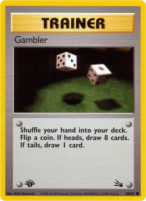 Image for Gambler (60/62) (1st Edition) [Fossil] - Pokemon