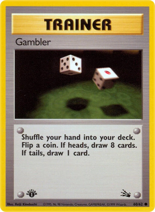 Image for Gambler (60/62) (1st Edition) [Fossil] - Pokemon