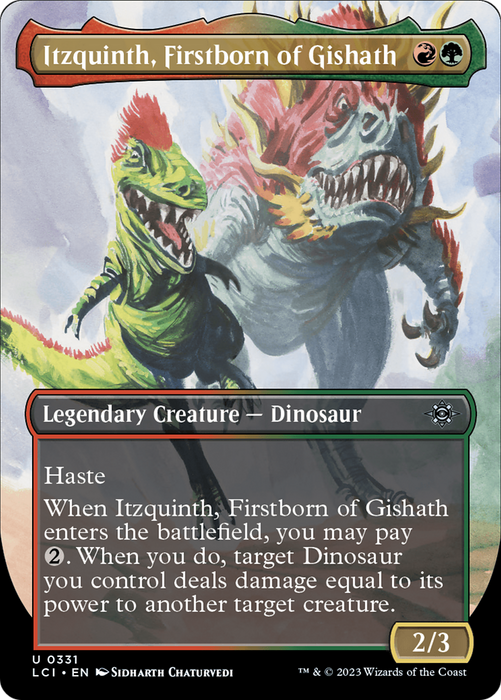 Itzquinth, Firstborn of Gishath (Borderless) [LCI-331] Foil - The Lost Caverns of Ixalan