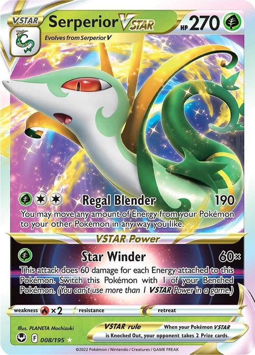Image for Serperior VSTAR (008/195) (Holofoil) [SWSH12: Silver Tempest] - Pokemon