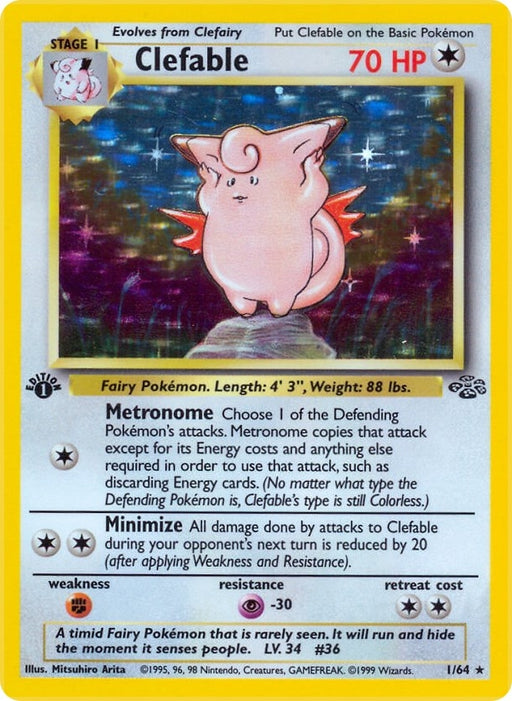Image for Clefable (1) (01/64) (Unlimited Holofoil) [Jungle] - Pokemon