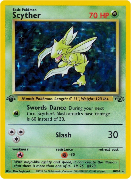 Image for Scyther (10) (10/64) (1st Edition Holofoil) [Jungle] - Pokemon