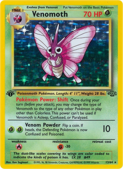 Image for Venomoth (13) (13/64) (1st Edition Holofoil) [Jungle] - Pokemon