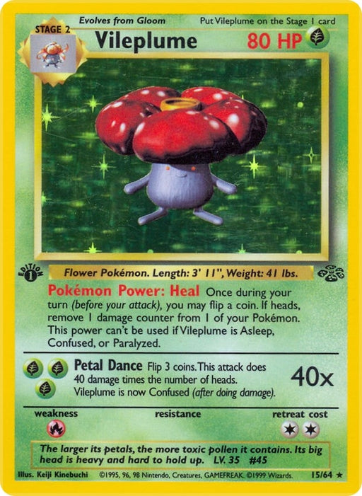 Image for Vileplume (15) (15/64) (1st Edition Holofoil) [Jungle] - Pokemon