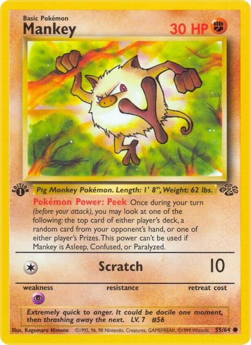 Image for Mankey (55/64) (Unlimited) [Jungle] - Pokemon