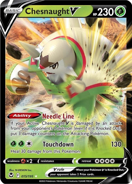 Image for Chesnaught V (015/195) (Holofoil) [SWSH12: Silver Tempest] - Pokemon