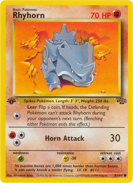 Image for Rhyhorn (61/64) (Unlimited) [Jungle] - Pokemon