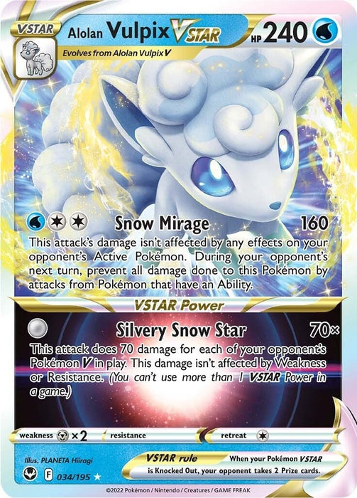 Image for Alolan Vulpix VSTAR (034/195) (Holofoil) [SWSH12: Silver Tempest] - Pokemon