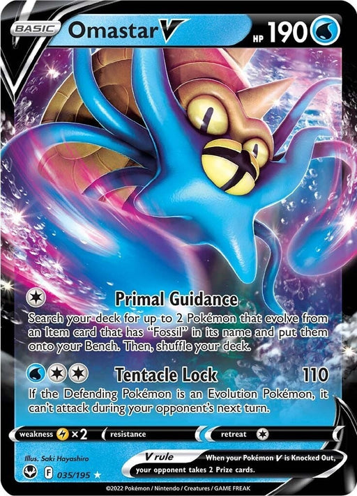 Image for Omastar V (035/195) (Holofoil) [SWSH12: Silver Tempest] - Pokemon