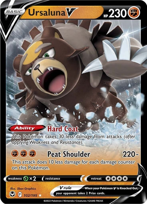 Image for Ursaluna V (102/195) (Holofoil) [SWSH12: Silver Tempest] - Pokemon