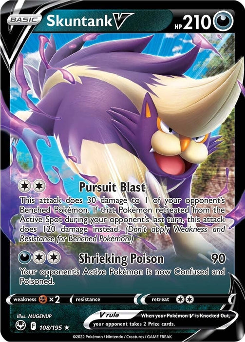 Image for Skuntank V (108/195) (Holofoil) [SWSH12: Silver Tempest] - Pokemon