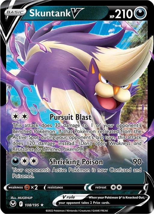 Image for Skuntank V (108/195) (Holofoil) [SWSH12: Silver Tempest] - Pokemon