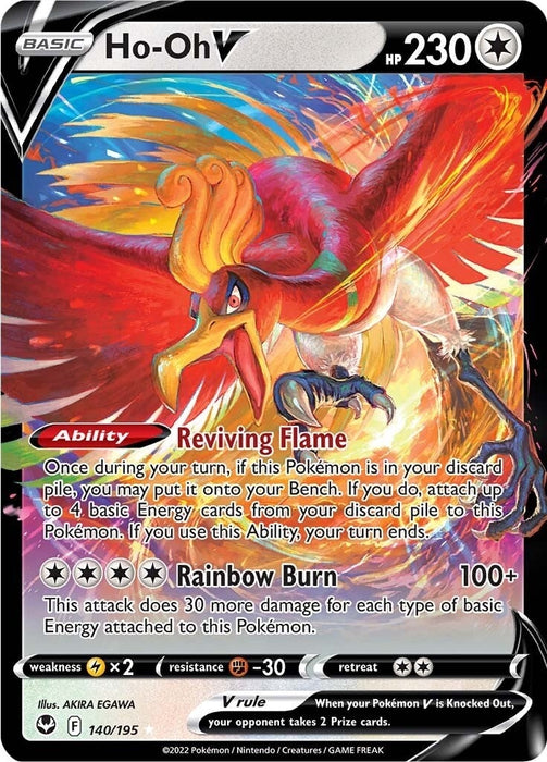 Image for Ho-Oh V (140/195) (Holofoil) [SWSH12: Silver Tempest] - Pokemon