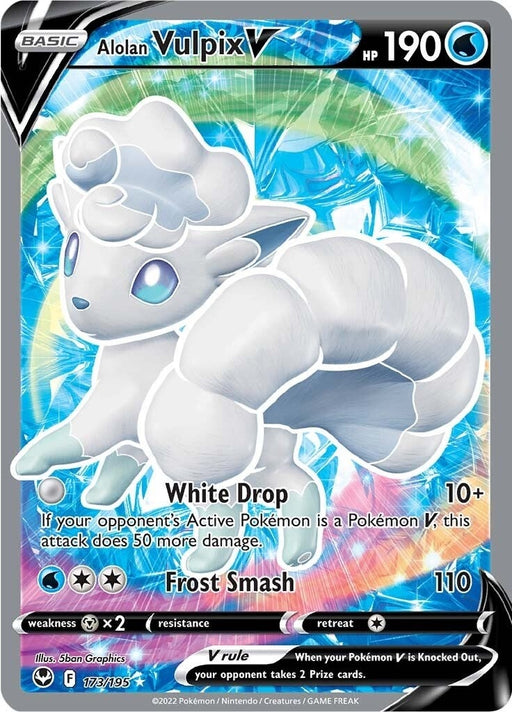 Image for Alolan Vulpix V (Full Art) (173/195) (Holofoil) [SWSH12: Silver Tempest] - Pokemon