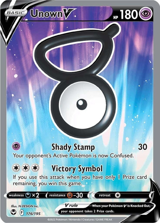 Image for Unown V (Full Art) (176/195) (Holofoil) [SWSH12: Silver Tempest] - Pokemon