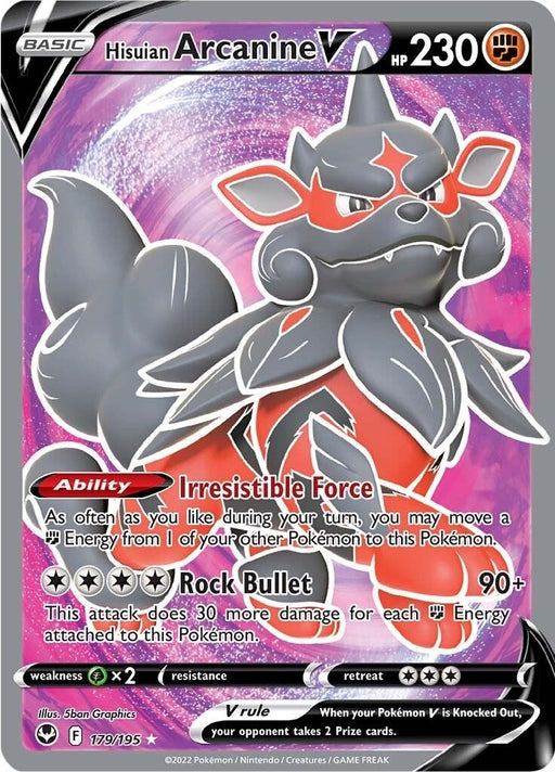 Image for Hisuian Arcanine V (Full Art) (179/195) (Holofoil) [SWSH12: Silver Tempest] - Pokemon