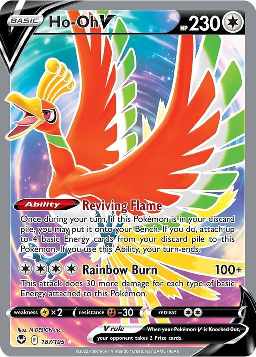 Image for Ho-Oh V (Full Art) (187/195) (Holofoil) [SWSH12: Silver Tempest] - Pokemon