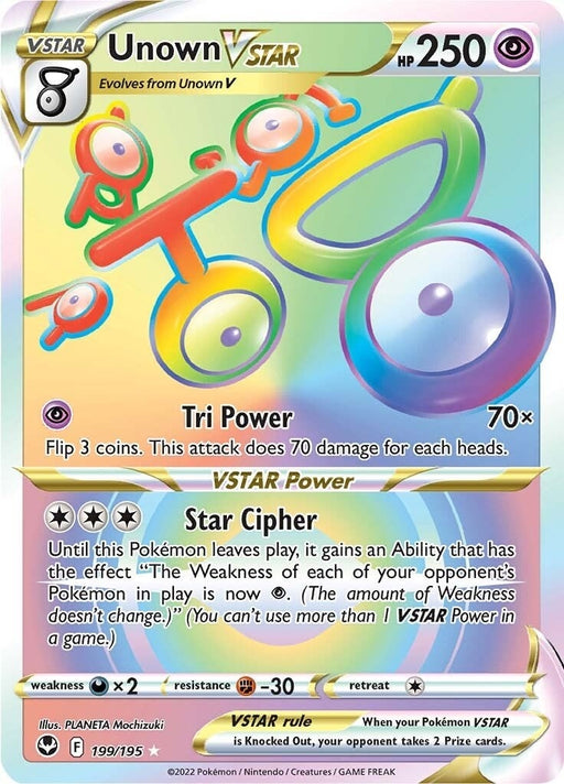 Image for Unown VSTAR (Secret) (199/195) (Holofoil) [SWSH12: Silver Tempest] - Pokemon