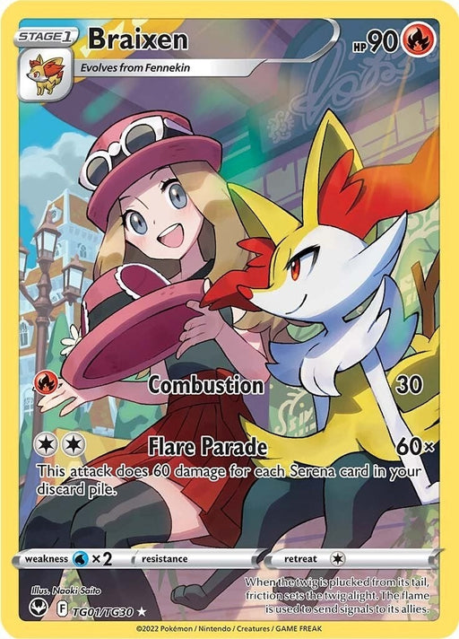 Image for Braixen (TG01/TG30) (Holofoil) [SWSH12: Silver Tempest Trainer Gallery] - Pokemon