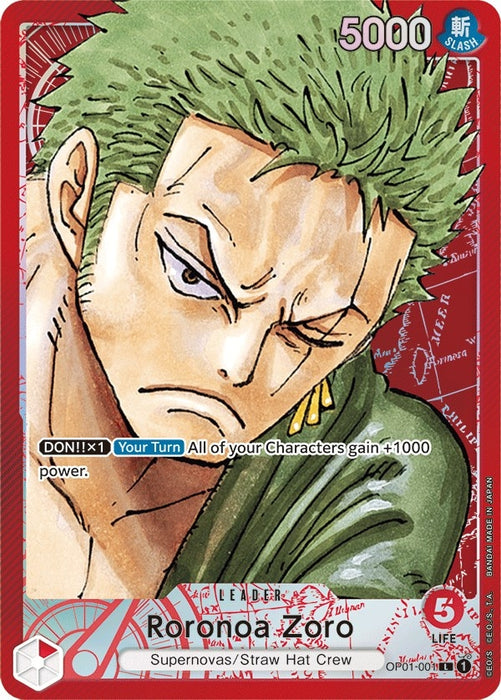 Roronoa Zoro (001) (Parallel) (OP01-001) (Foil) [Romance Dawn]