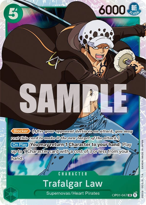 Image for Trafalgar Law (047) (OP01-047) (Foil) [Romance Dawn] - One Piece Card Game