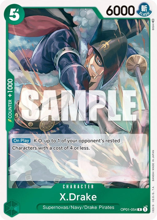 Image for X.Drake (054) (OP01-054) (Foil) [Romance Dawn] - One Piece Card Game