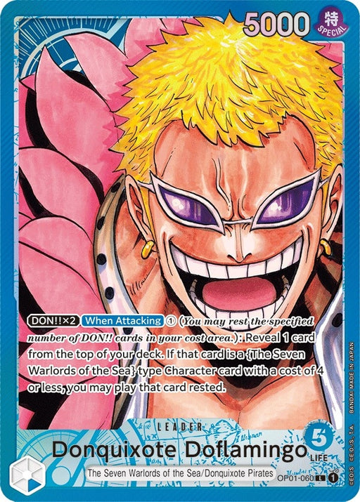 Image for Donquixote Doflamingo (060) (Parallel) (OP01-060) (Foil) [Romance Dawn] - One Piece Card Game