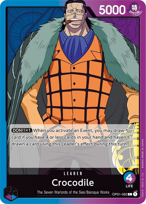 Image for Crocodile (062) (OP01-062) [Romance Dawn] - One Piece Card Game