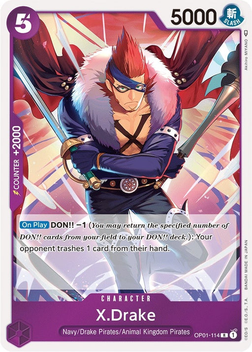 Image for X.Drake (114) (OP01-114) (Foil) [Romance Dawn] - One Piece Card Game