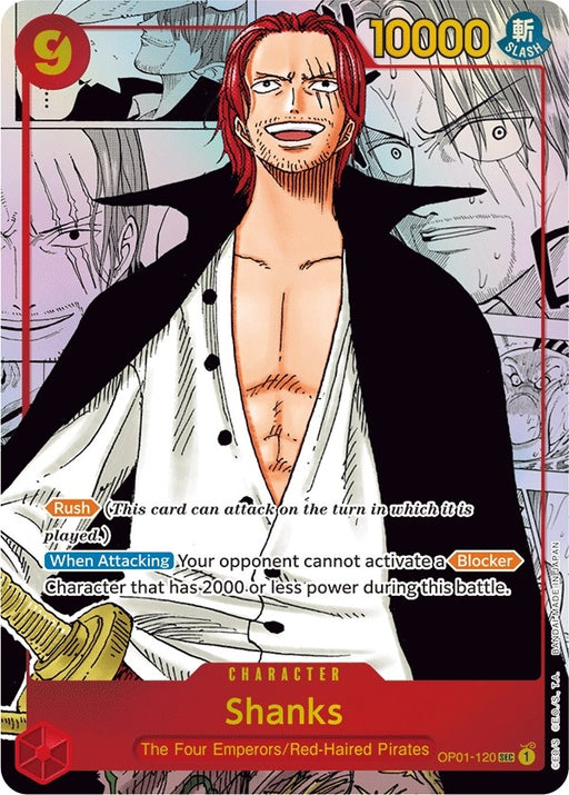 Image for Shanks (Parallel) (Manga) (Alternate Art) (OP01-120) (Foil) [Romance Dawn] - One Piece Card Game