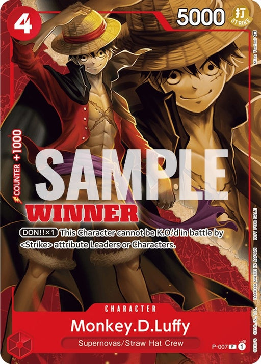Image for Monkey.D.Luffy - P-007 (Winner Pack Vol. 1) (P-007) [One Piece Promotion Cards] - One Piece Card Game