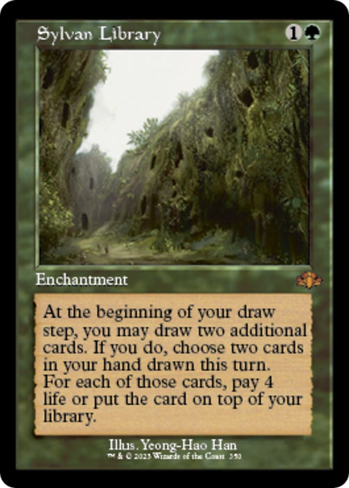 Image for Sylvan Library (Retro Frame) (350) (Foil) [Dominaria Remastered] - Magic: The Gathering