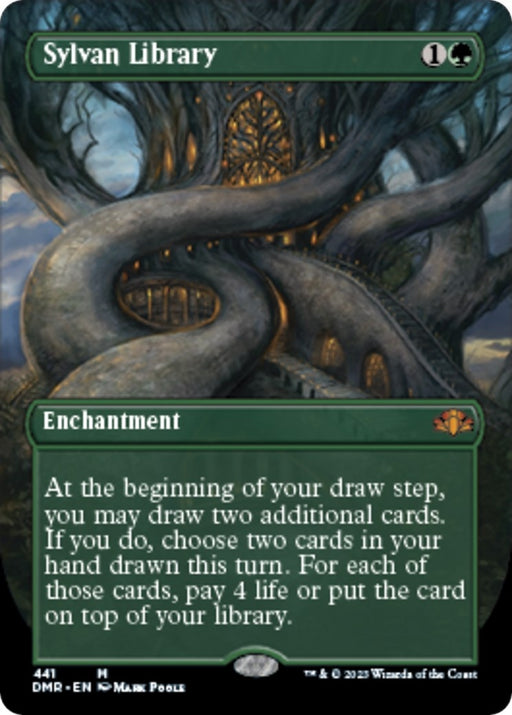 Image for Sylvan Library (Borderless) (441) (Foil) [Dominaria Remastered] - Magic: The Gathering