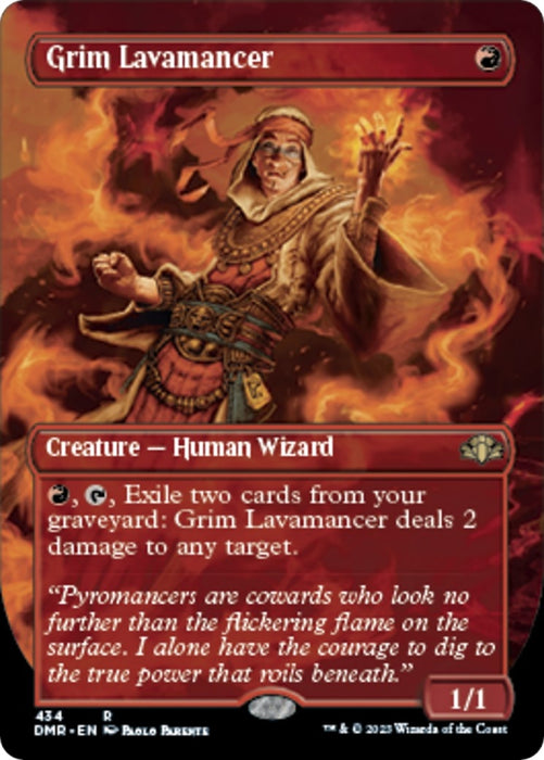 Grim Lavamancer (Borderless) (434) [Dominaria Remastered]
