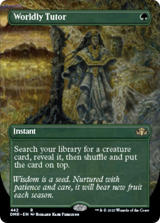 Image for Worldly Tutor (Borderless) (442) [Dominaria Remastered] - Magic: The Gathering