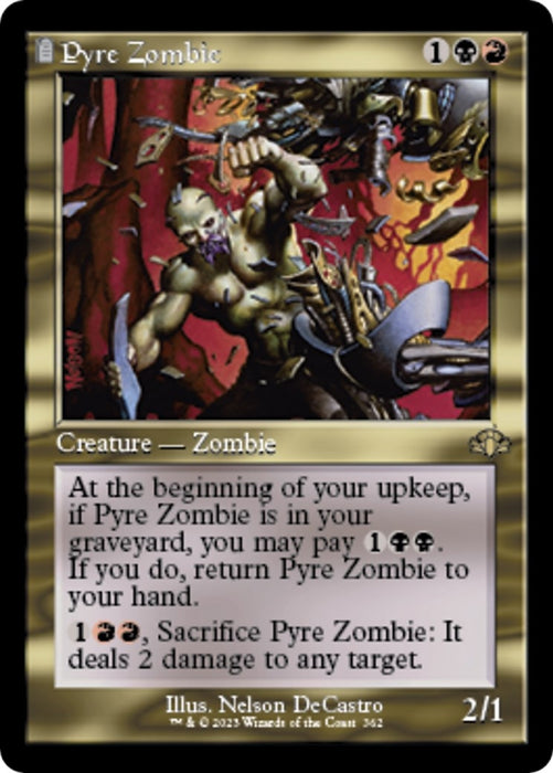 Pyre Zombie (Retro Frame) (362) (Foil) [Dominaria Remastered]