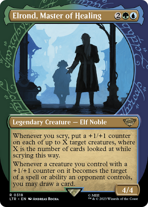 Elrond, Master of Healing (Showcase) (Borderless) [LTR-318] Foil - The Lord of the Rings: Tales of Middle-earth