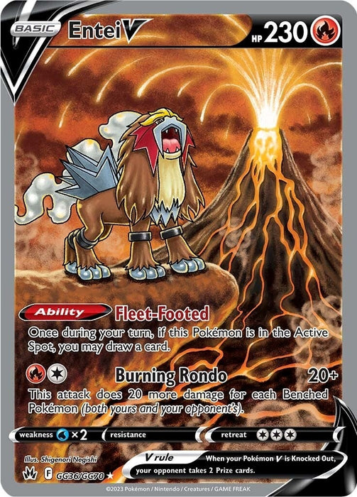 Image for Entei V (GG36/GG70) (Holofoil) [Crown Zenith: Galarian Gallery] - Pokemon