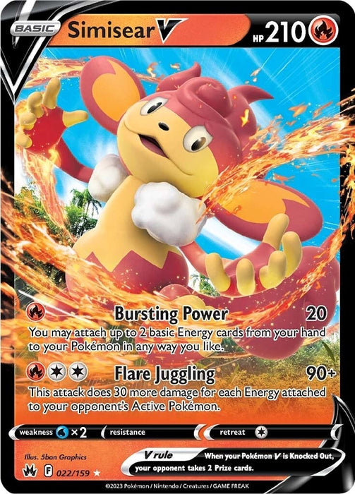 Image for Simisear V (022/159) (Holofoil) [Crown Zenith] - Pokemon