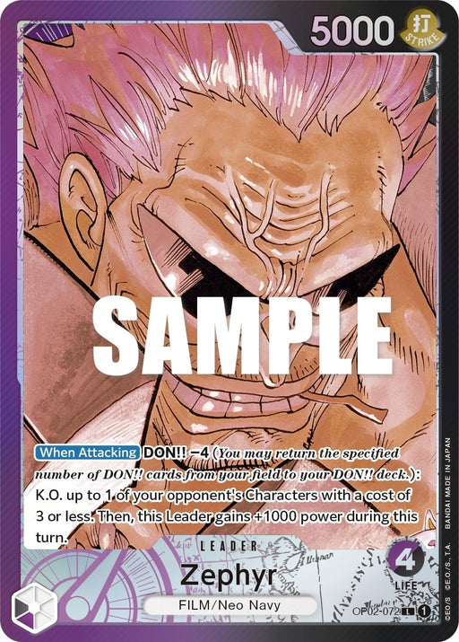 Image for Zephyr (Alternate Art) (OP02-072) (Foil) [Paramount War] - One Piece Card Game