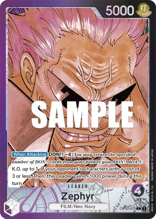 Zephyr (Alternate Art) (OP02-072) (Foil) [Paramount War]