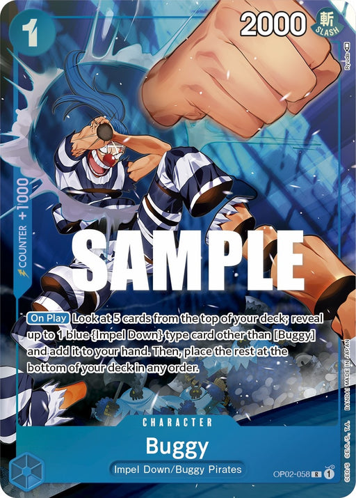 Image for Buggy (Alternate Art) (OP02-058) (Foil) [Paramount War] - One Piece Card Game