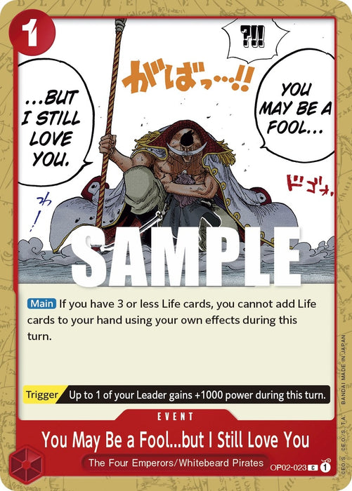 Image for You May Be a Fool...but I Still Love You (OP02-023) [Paramount War] - One Piece Card Game