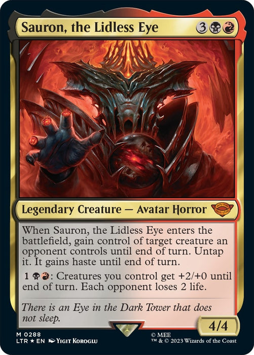 Image for Sauron, the Lidless Eye (288) (Foil) [Universes Beyond: The Lord of the Rings: Tales of Middle-earth] - Magic: The Gathering