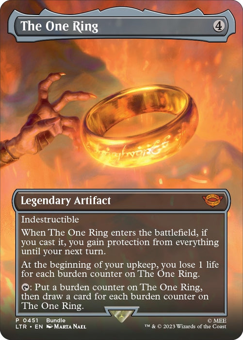 Image for The One Ring (Borderless) (LTR Bundle) (451) [Unique and Miscellaneous Promos] - Magic: The Gathering