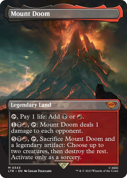 Image for Mount Doom (Borderless) (343) [Universes Beyond: The Lord of the Rings: Tales of Middle-earth] - Magic: The Gathering