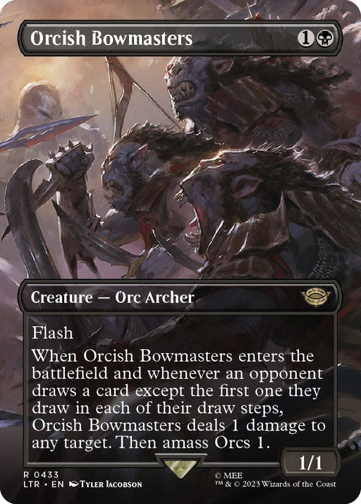 Image for Orcish Bowmasters (Borderless) (433) (Foil) [Universes Beyond: The Lord of the Rings: Tales of Middle-earth] - Magic: The Gathering