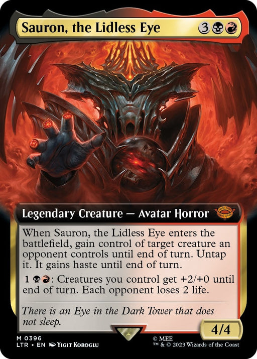 Image for Sauron, the Lidless Eye (Extended Art) (396) [Universes Beyond: The Lord of the Rings: Tales of Middle-earth] - Magic: The Gathering